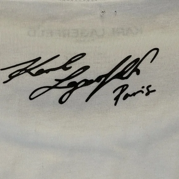 Karl Lagerfeld White C'est La Vie Tee - Picture 7 of 10